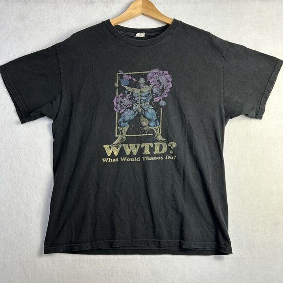 Vintage Marvel Thanos Shirt Mens Large Black Marvel Comic Avengers Alstyle Boxy - Picture 4 of 9